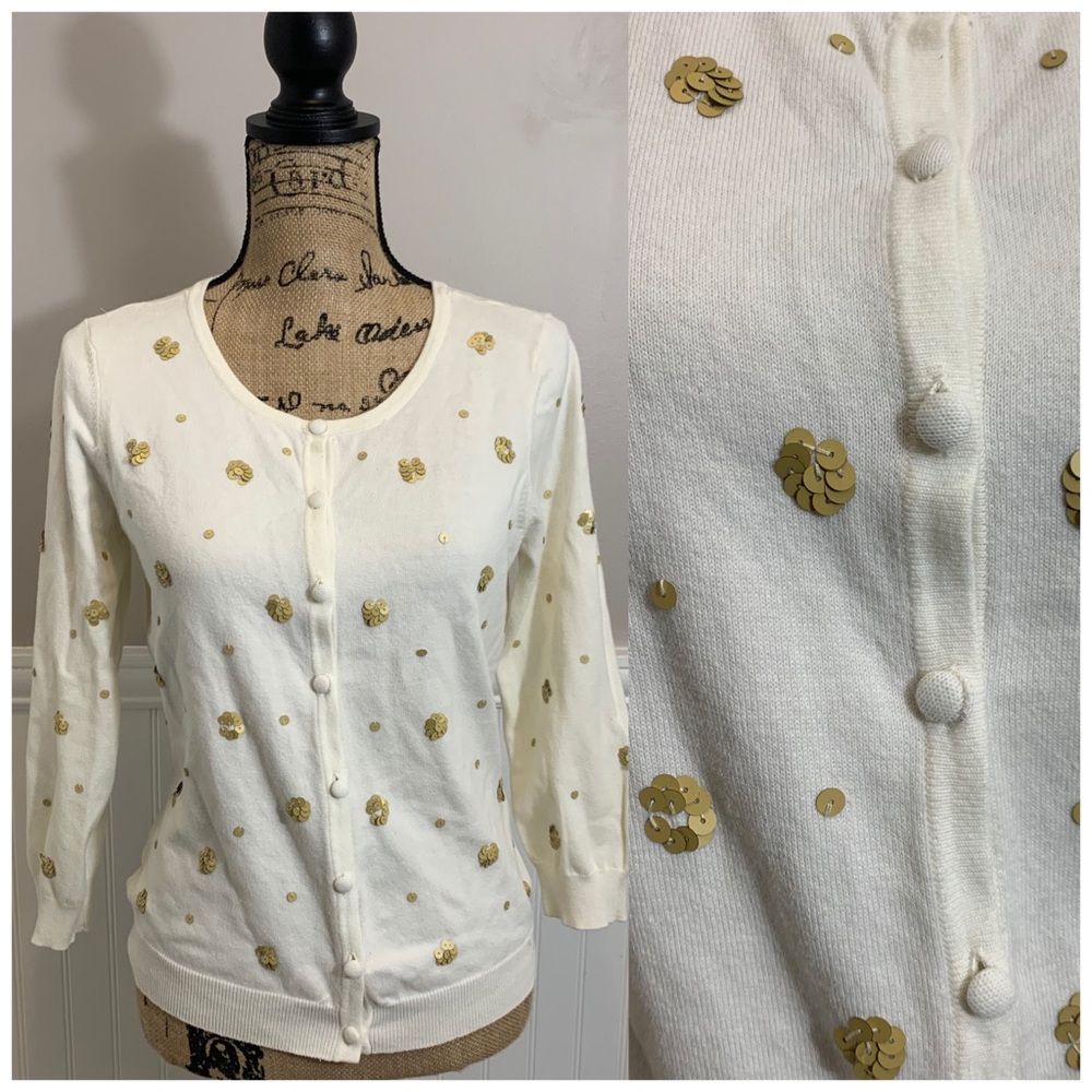 Gold Sequin Cardigan